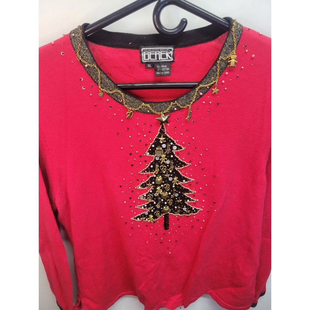 Berek XL‎ Ugly Christmas Sweater Holiday Charm Embellished Knit Top